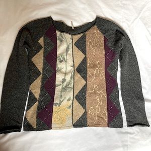 Free People multi-pattern striped sweater